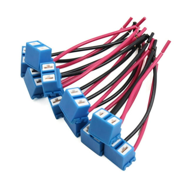 10 Piezas H7 Faro de Coche 2 Cables Conector Hembra Socket Toma de Cerámica