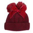 thumbnail image 1 of Shisuyan 1Pcs Chapeau Tricoté en Laine Rouge Foncé pour Enfants Chapeau Rond Conservation de la Chaleur, 1 of 8