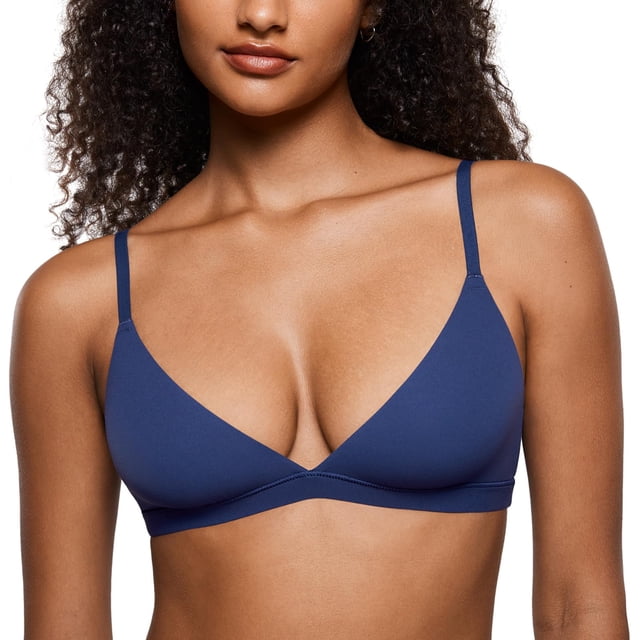 Sostén INLYRIC Inbarely Triángulo Bralette Sin Aros Sin Costuras Azul S