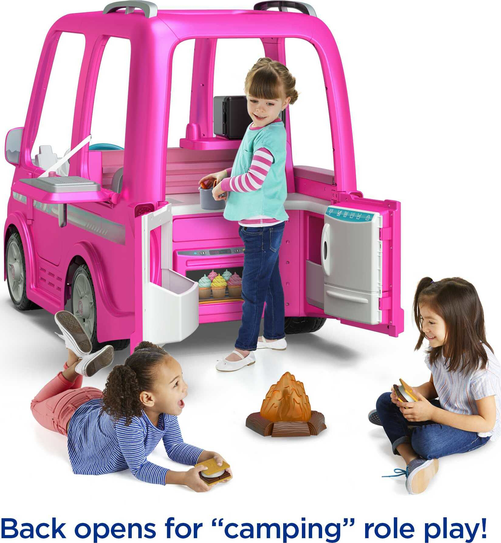 12V Power Wheels Barbie Dream Camper Battery-Powered Ride-On with Music Sounds & 14 Accessories - image 3 of 7