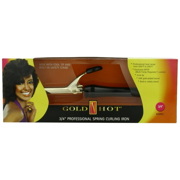 Gold 'N Hot Professional Spring-Grip Curling Iron, 3/4 Inch C80
