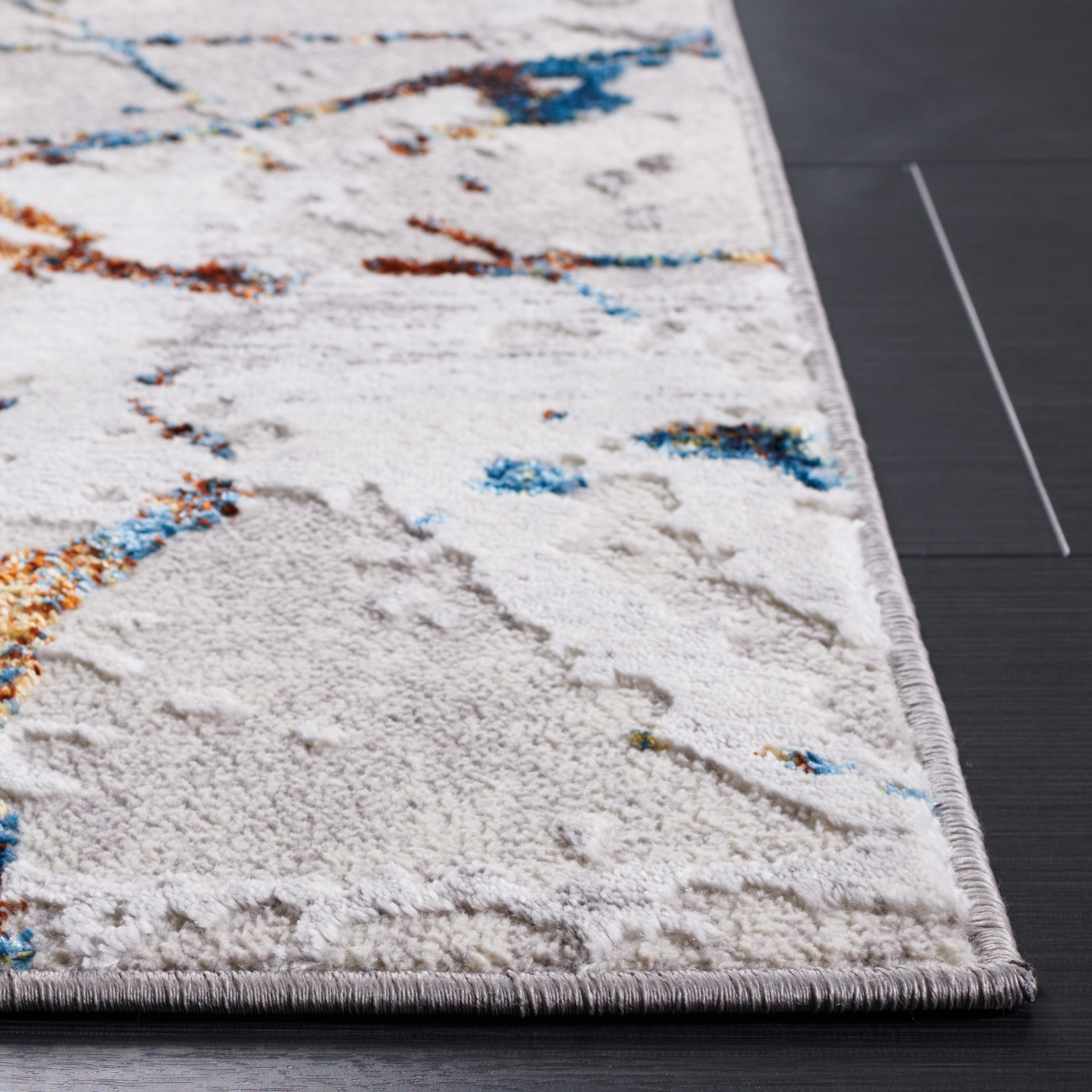SAFAVIEH Amelia Pemala Abstract Area Rug, Gray/Blue Gold, 4'5" x 6'5"
