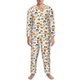 thumbnail image 3 of Honeii Dog Faces Pattern Mens Pajamas Set,2pcs Men's Lounge Long Sleeve Sleep Shirt and Pajama Bottoms Sleepwear Set,Mens Pjs Sets-Large, 3 of 7