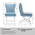 thumbnail image 4 of Foredo Elegant Velvet Dining Chairs Set of 2,  Luxury Upholstered Dining Chair with Metal Legs, X-Legs Tufted Side Chair for Dining Room Living Room, Light Blue, 4 of 7