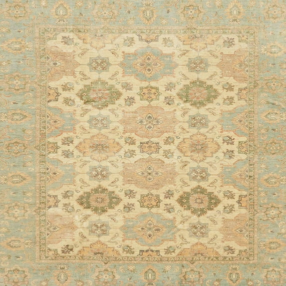 Ahgly Company Indoor Square Abstract Metallic Gold Abstract Area Rugs, 6' Square