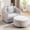 Chair+Ottoma White+Black, variant on Arouseden 31" Large Green Round Storage Ottoman with Tray,Chenille Upholstered Ottomans Coffee Table,Large Round Ottoman with Storage for Living Room