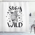 thumbnail image 1 of Ambesonne Bear Shower Curtain, Dancing Bear and Words, 69"Wx84"L, Charcoal Grey White, 1 of 3