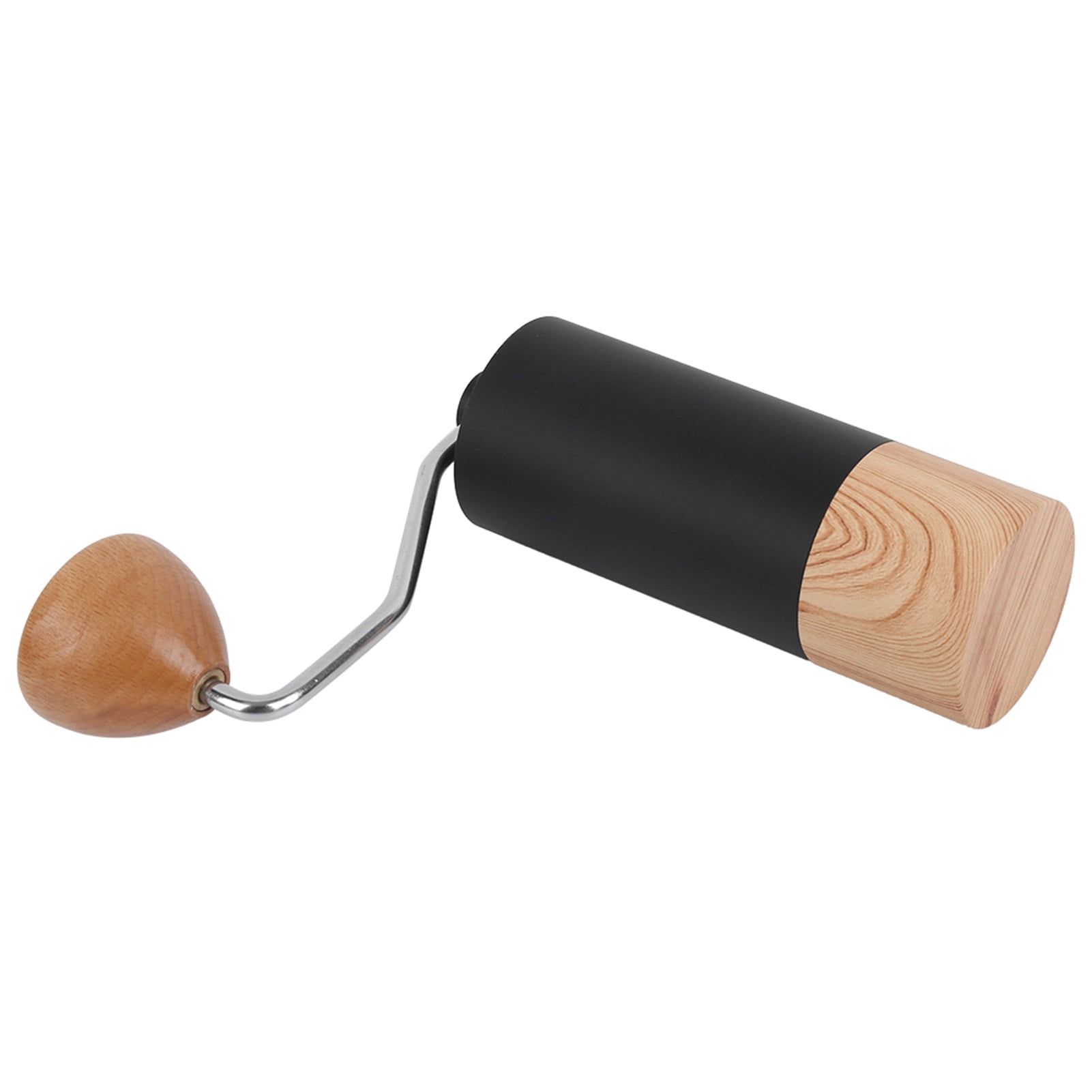 HQQGVVS Manual Coffee Grinder Stainless Steel Burr Mill Hand Grinding Machine with Adjustable SettingLight Wood Grain