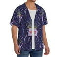 thumbnail image 2 of Sikiie Lavender Flowers Men's Wrinkle Free Untucked Cuban Shirt Business Casual Button Down Shirts Short Sleeve ShirtLarge, 2 of 5