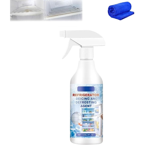 2026 New Refrigerator Defrosting Spray, Fridge Freezer Defrosting Spray, 120ml Defrost Spray for Fridge and Freezer, Rapid Frost Melt Agent for Refrigerator & Deep Freezer (1PCS)