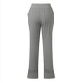 thumbnail image 6 of Women Casual Pants Womens Casual Pants Lace Pockets Solid High Waisted Wide Leg Pant With Pockets Wide Leg Pants Women Grey XL, 6 of 6