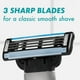 thumbnail image 4 of Cuchillas de afeitar de seguridad para hombres, hojas de afeitar de repuesto con banda deslizante, cabezal de afeitado de 3 hojas para un afeitado suave y cómodo (4), 4 of 5