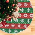thumbnail image 3 of FMSHPON Christmas Snowflakes Geen Red Snow Xmas Christmas Tree Skirt Stand Mat for Holiday Party Decoration Indoor Outdoor 36 inches, 3 of 6