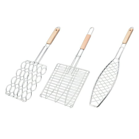 Fish Grill Basket SM - PERFECT FOR LARGE THICK FISHES - BBQ Rack Made From Dishwasher Safe Stainless Steel with Wire Mesh Food Holder - Great for Grilling Barbecue Vegetables &