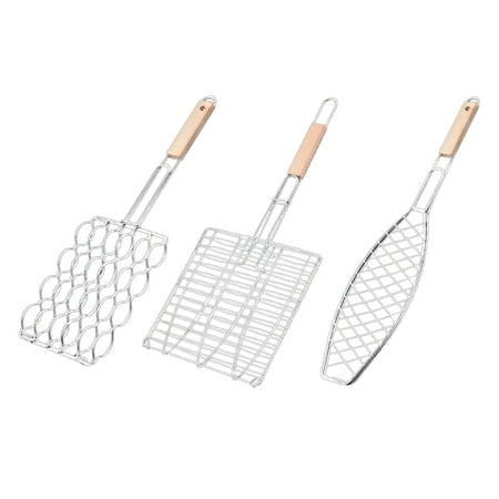 - Fish Grill Basket SM - PERFECT FOR LARGE THICK FISHES - BBQ Rack Made From Dishwasher Safe Stainless Steel with Wire Mesh Food Holder - Great for Grilling Barbecue Vegetables & Shrimp