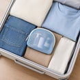 thumbnail image 5 of WeDecorBay Makeup Bag Large Capacity Portable Cosmetic Organizer Durable Material Convenient Handheld Travel Essential for Women Blue,13*10*4cm, 5 of 5