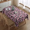 thumbnail image 2 of Pink and Black Of Leopard Print Rectangle Tablecloth 60"x84",Waterproof Polyester Rectangle Table Cloth, Wipeable Spillproof Polyester Tablecloth for Dining, Camping, Indoor and Outdoor, 2 of 5