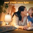 thumbnail image 4 of LED Desk Lamp Linen Fabric Shade Touch Control 360 Degrees Warm Lighting Table Lamp for Bedroom, 4 of 6