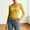 Yellow, variant on Cropped Sweater Sevevn Women Fashionable Round Neck Solid Color Long-Sleeved Sweater Top