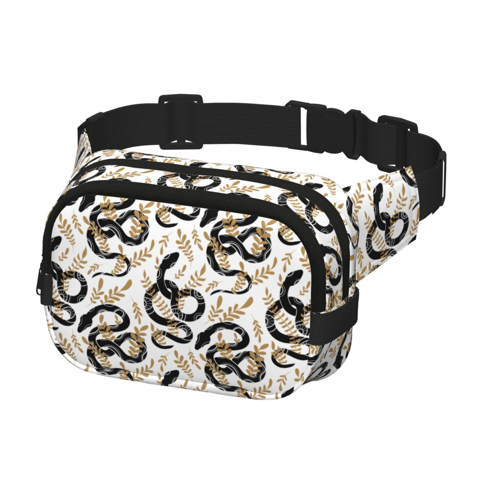 Kuqiui Snake Print Fanny Packs for Women Cross Body Waist Bag Fashionable Fanny Pack Designer Workout Hiking Waist Pack Running Travel Gym
