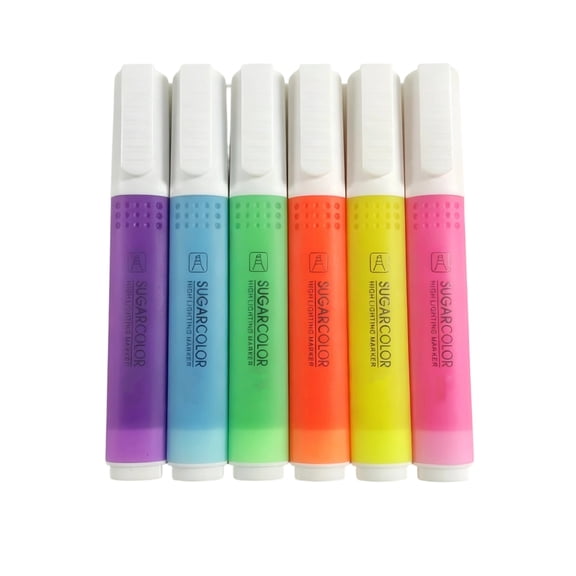 Assorted Colors Highlighter Pack， No Bleed Chisel Tip Pastel Markers For Notebook Bible Study And Campus Stationery， 6 Count