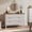White, variant on Modern Fluted 6-Drawer Dresser with Curved Profile & Gold Accent Handles, Spacious Wooden Storage Chest for Bedroom Living Room Kids Room - White