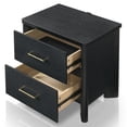 thumbnail image 5 of Furniture of America Gracie Modern Wood 2-Drawer Kids Nightstand with USB Ports, Black, 5 of 13
