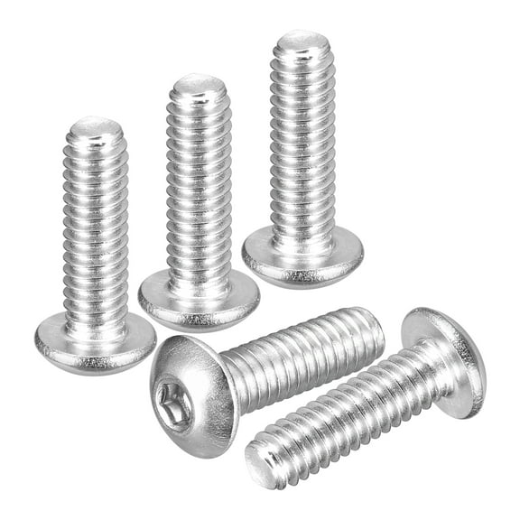 Uxcell #8-32x1/2" Button Head Socket Cap Screws - 100Pack - Good for Road Bicycle, Mountain Bike, Auto, Motorcycle - 304 Stainless Steel Whitewashed - Hex Drive Fasteners