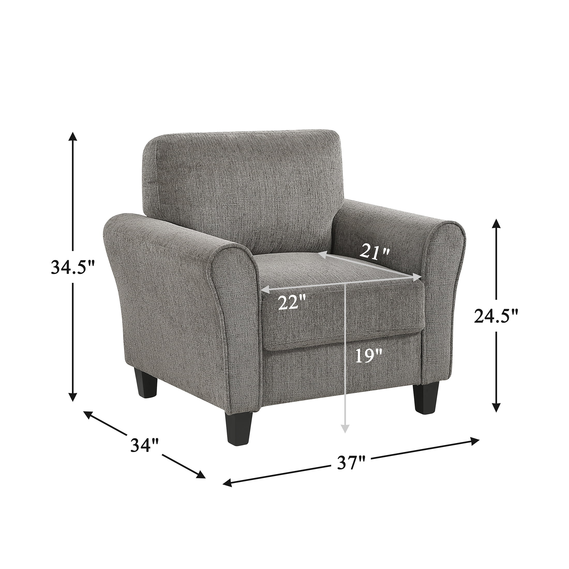 OakvillePark Sevoria Chenille Accent Chair, Brown
