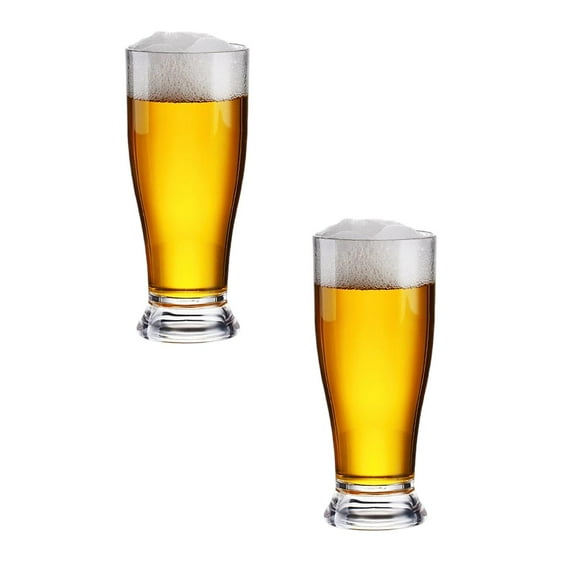 Heavy-Duty Unbreakable Glasses Set of 2 (15 oz) â Shatterproof Pint Glasses with Ergonomic Handle â for Craft , Bars, Restaurants & Outdoor Drinking