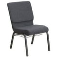 thumbnail image 7 of BizChair 4 Pack 18.5''W Church Chair in Dark Gray Fabric with Book Rack - Silver Vein Frame, 7 of 7