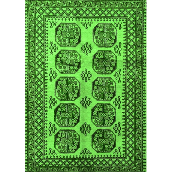 Ahgly Company Indoor Rectangle Southwestern Green Country Area Rugs, 6' x 9'