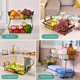 thumbnail image 4 of 2 Tier Countertop Fruit Basket For Kitchen Vegetable Fruit Basket Bowl Metal Rectangle Holder Fruit Storage Basket Snack Storage Rack Kitchen Organize, 4 of 5
