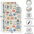 thumbnail image 5 of Nautical Lighthouse Jellyfish Tea Towels Set of 6 Watercolor Kitchen Dish Cloth with Hanging Loop, 18"x28"Lint-Free Absorbent Towel for Kitchen Drying Wiping and Cleaning, 5 of 7