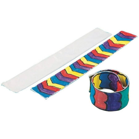 Color Me Fabric Slap Bracelet, Pack of 24