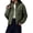 Army Green, variant on NAYTOAO Womens Zip Up Stand Collar Jacket Multi Pocket Drawstring Hem Outerwear