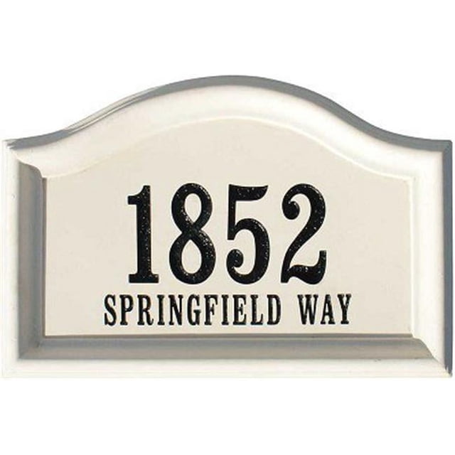 QualArc CCAB-ARC-TRAV-AG 20 in. Engraved Arch Travertine Style Cast Concrete Address Block in Antique Gray Color