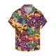 thumbnail image 2 of Ceisia Men's Mardi Gras Festive Print Short Sleeve Button-Up Shirt Collection | Ornate Mask Collage Button-Up Shirt Gifts, 2 of 5
