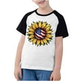 thumbnail image 2 of MKOSPLRT American Flag Chandails Tournesol Enfants Garçons Filles Manches Courtes à Blocs de Couleur Chandails Raglan Col Rond Chandails du 4 Juillet 3-14 Ans, 2 of 7