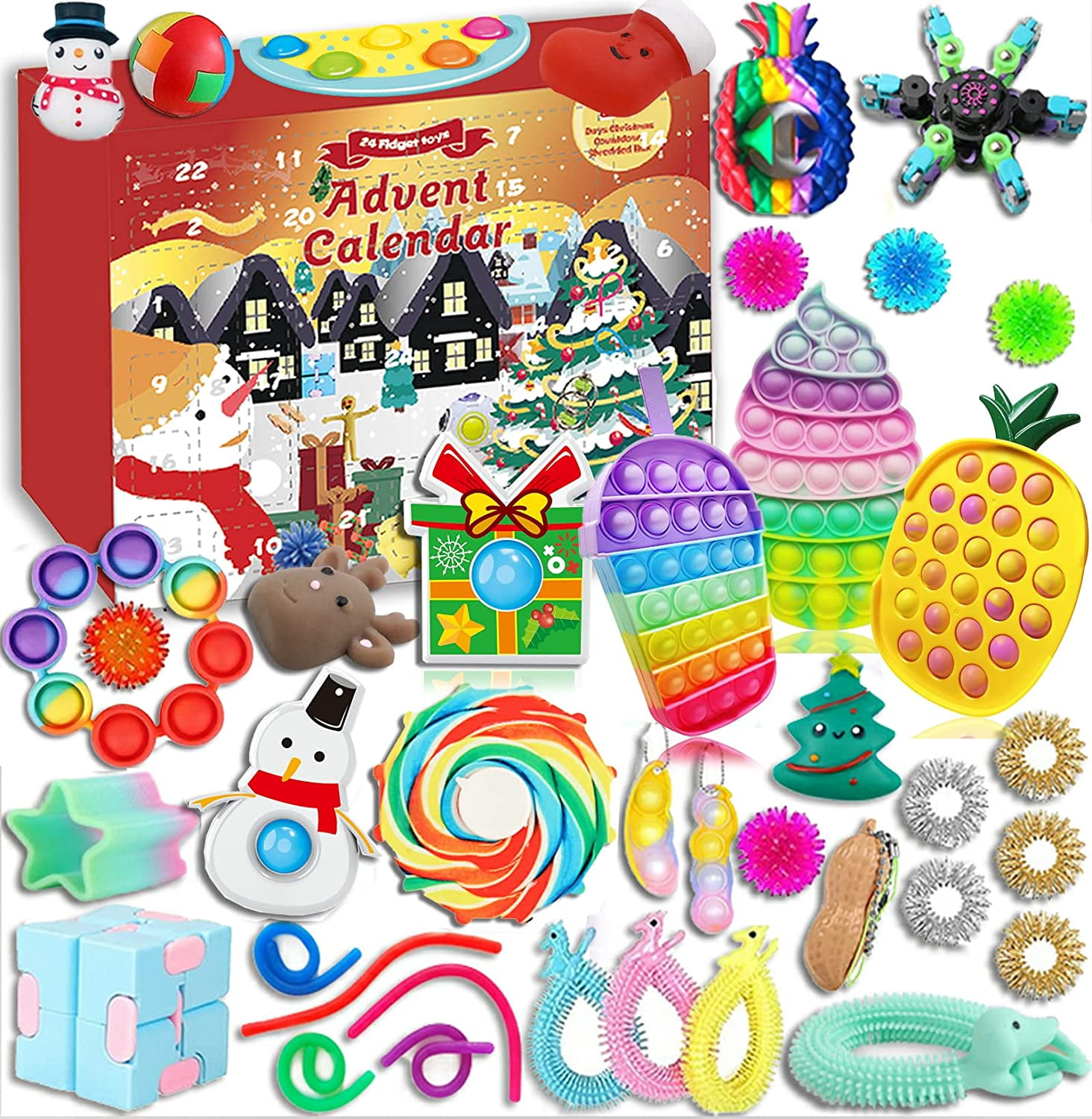 Fidget advent calendar fidget toy advent calendar for 2021 christmas countdown calendar 24