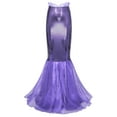 thumbnail image 5 of YEAHDOR Womens Fish Tail Skirt Ladies Halloween Carnival Long Mermaid Skirt Costume Sequins Glitter Party Evening Maxi Skirt Purple-A M, 5 of 7