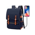 thumbnail image 1 of Mochila Vintage con Broches Bluelander Con Puerto USB Color Azul Bluelander MOC-BG004003, 1 of 4