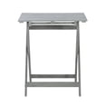 thumbnail image 6 of Rockport Acacia Wood 3-Piece Gray Bistro Set Folding Chairs Table for Patio, 6 of 8