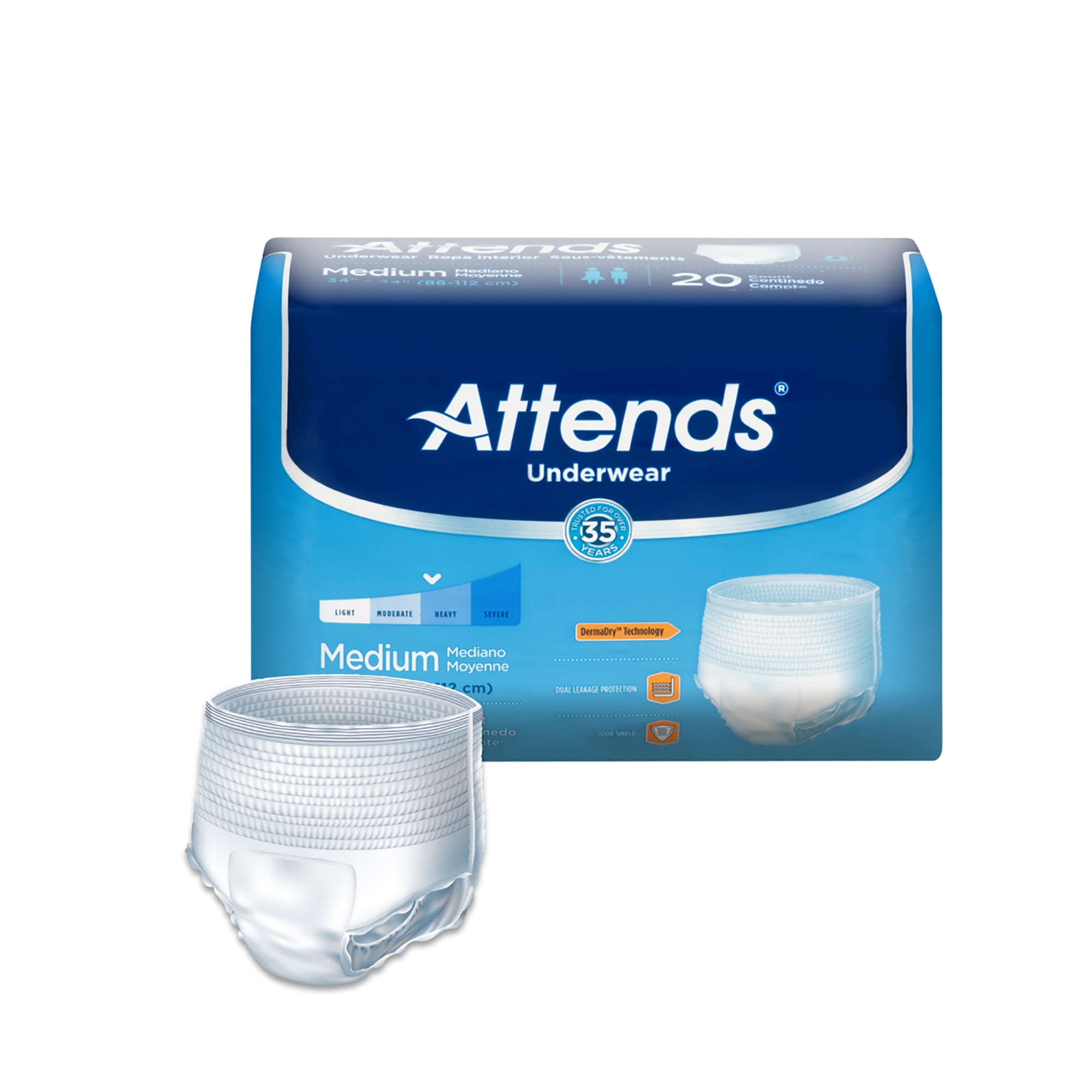 Attends Incontinence Underwear, Heavy Absorbency, Medium, 20 Count