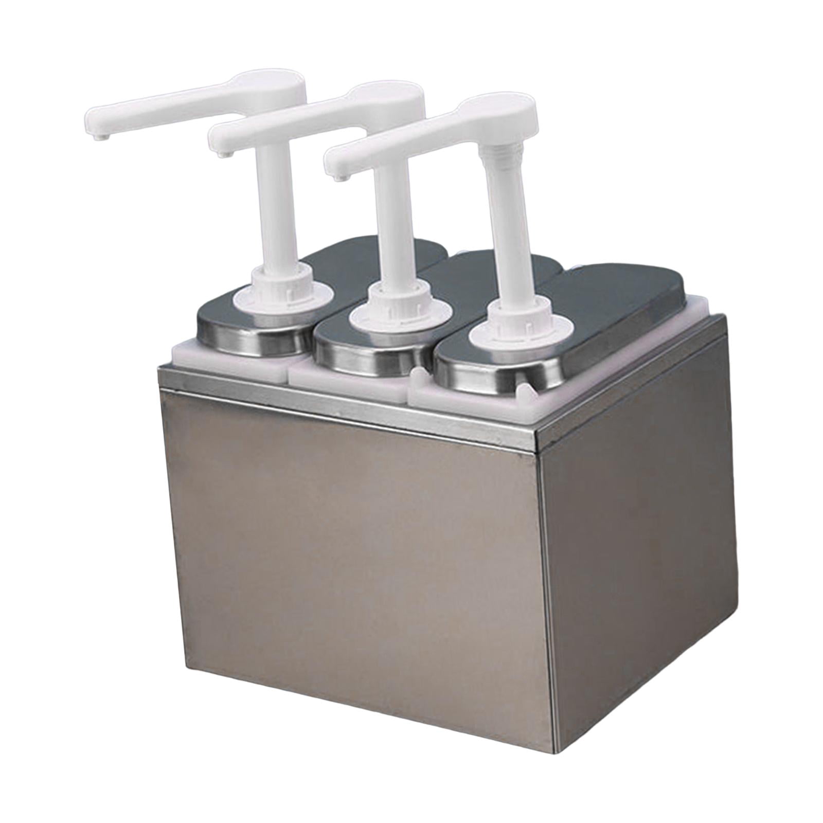 Fiocias Condiment Pump Dispenser 1.4L Detachable Hand Press Syrups Salad Dispensing Tool Three head