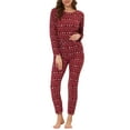 thumbnail image 2 of Unique Bargains Women's Pajama Soft Round Neck Nightwear Elk Lounge Sleepwear Sets, 2 of 5