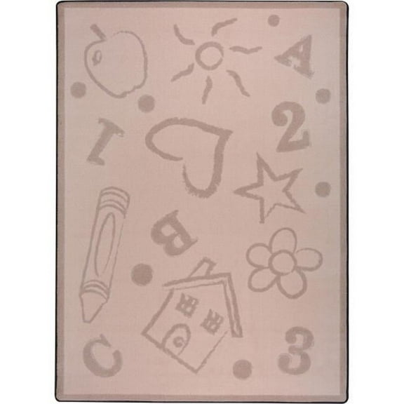 Playful Patterns Kids Art Rectangle Childrens Area Rugs  01 Beige - 3 ft. 10 in. x 5 ft. 4 in.