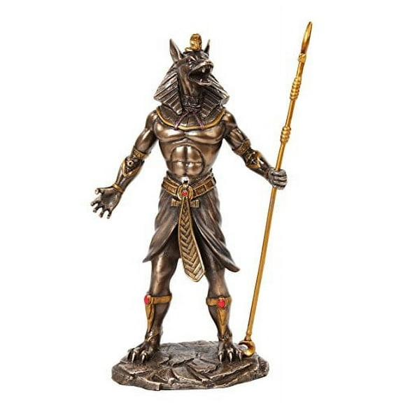 10.38 Inch Egyptian Anubis Mythological Bronze Finish Statue Figurine