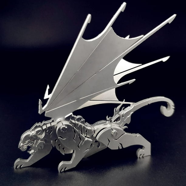 Kits De Modelos De Metal 3D, Rompecabezas De Metal 3D De Tigre Volador Mecánico para Adultos, Colección Warcraft De Acero Rompecabezas De Animales Diy Rompecabezas 3D Simples Hogar De