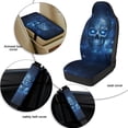 thumbnail image 6 of Xixirimido Car Seat Covers Front Seats Only with Belt Covers Armrest Box Cover 5Pcs Set for SUV Sedan Van Truck PU Leather Seat Protector Automotive Accessories, Skull Starry Sky, 6 of 8